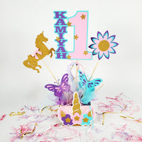 Unicorn Birthday Centerpiece - Lavender, Pink, Aqua, Gold
