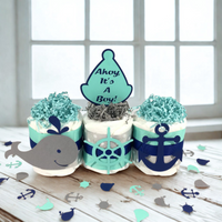 Ahoy Its A Boy Nautical Mini Diaper Cakes