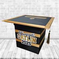 Black, Antique 8x8 Graduation Card Box Style 2