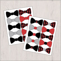 Bow Tie Clipart, Red, Black, Gray, Plaid