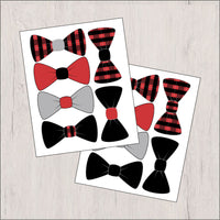 Bow Tie Clipart, Red, Black, Gray, Plaid