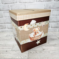 Gender Neutral Teddy Bear Baby Shower Card Box