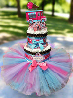 Ice Cream Parlor Tutu Diaper Cake Centerpiece