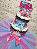 Ice Cream Parlor Tutu Diaper Cake Centerpiece