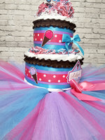Ice Cream Parlor Tutu Diaper Cake Centerpiece