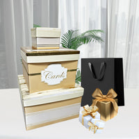 Ivory, White, and Light Gold Wedding Card Box