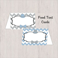 Little Man Printable Party Decorations - Light Blue, Gray, Black