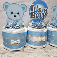 Baby Bear Mini Diaper Cake Centerpiece, It's a Boy