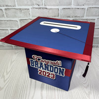 Navy, Red, & White 8x8 Graduation Card & Money Box