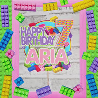 Toy Building Bricks 3D Birthday Cake Topper for Girl