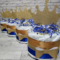 Little Prince Mini Diaper Cakes, Blue, Gold