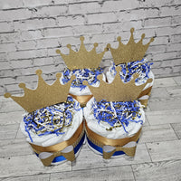 Little Prince Mini Diaper Cakes, Blue, Gold