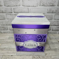 Purple & Silver Birthday Card Box