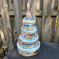 Baby Bear Boy Diaper Cake Centerpiece