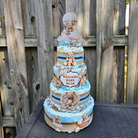 Baby Bear Boy Diaper Cake Centerpiece