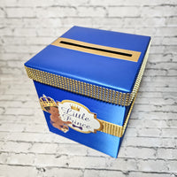 Blue and Gold Little Prince Baby Shower Card Box