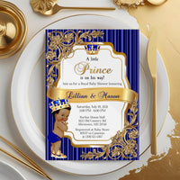 Little Prince Baby Shower Bundle, Royal Blue and Gold
