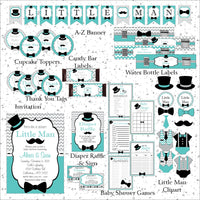 Little Man Decoration Pack - Teal, Gray