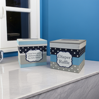 Blue and Gray Diaper Raffle Ticket Box