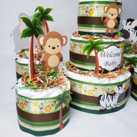 Safari Baby Shower Diaper Cakes
