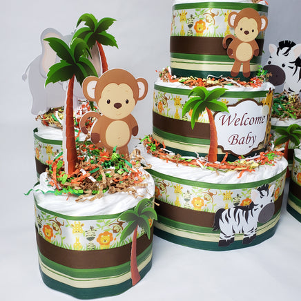 Safari Baby Shower Diaper Cakes