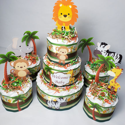 Jungle Baby Shower Diaper Cakes