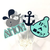 Ahoy It's a Boy Nautical Centerpiece Sticks