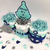 Ahoy Its A Boy Nautical Mini Diaper Cakes