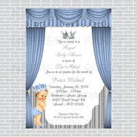 Little Prince Invitation - Baby Blue, Silver