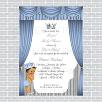 Little Prince Invitation - Baby Blue, Silver