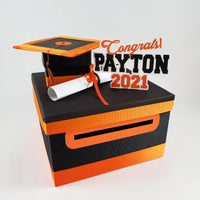 Black & Orange Graduation Card Box