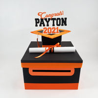 Black and Orange Graduation Money Box