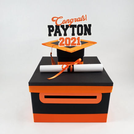 Black and Orange Graduation Money Box
