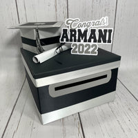 Black & Silver Graduation Card box