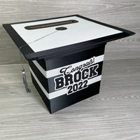Grad Party Card Box - Black & White 8x8 Style 2