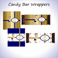 Little Prince Candy Bar Wrappers - Royal Blue, Gold