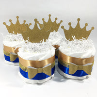 Little Prince Mini Diaper Cakes, Blue, Gold