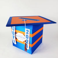 Royal Blue & Orange Class of 2021 College Graduation Card Box