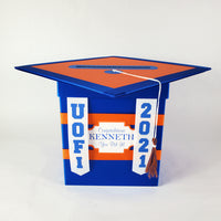 Royal Blue & Orange College Graduation Card Box