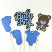Baby Bear Boy Centerpiece Sticks