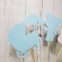 Boy Baby Shower Centerpiece Sticks - Blue, Gray