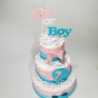 Girl Or Boy Gender Reveal Diaper Cake Centerpiece