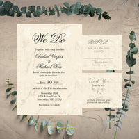 Champagne Wedding Invite, RSVP, & Thank You Notes