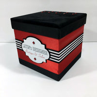 Red & Black Salon Raffle Ticket Box