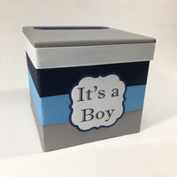 It's a Boy Baby Shower Diaper Raffle Ticket Box