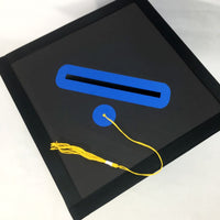 Graduation Cap Card Box - Royal Blue, Yellow Gold, Black 8x8 Style 6
