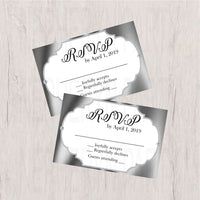 Gray and Silver Diamond Wedding Invitation