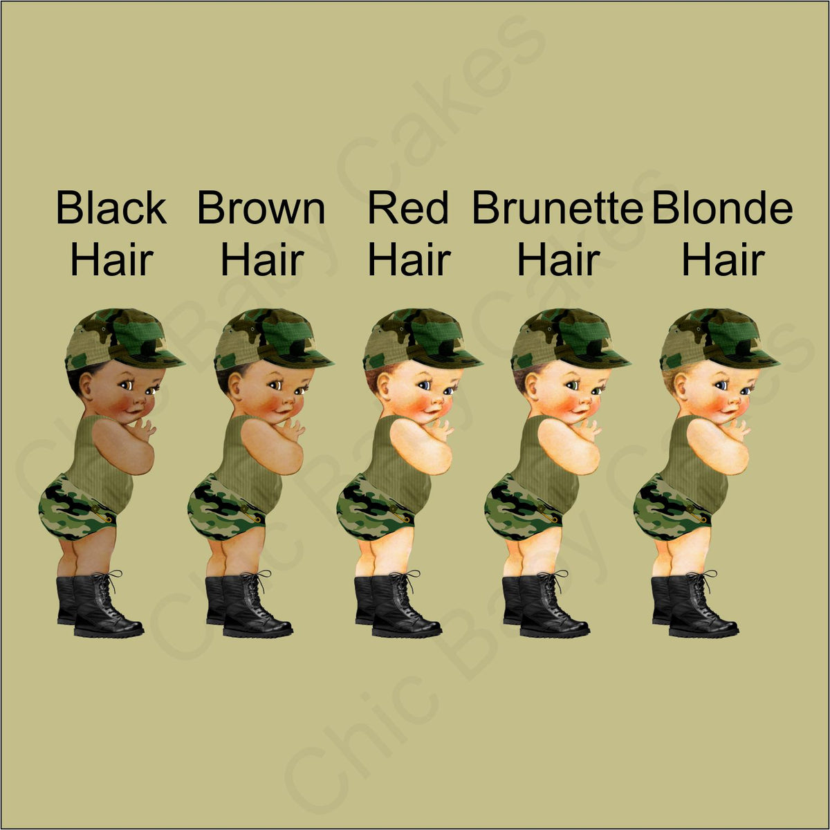 Little Soldier Baby Shower Decoration Pack Green Camo