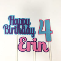 Happy Birthday Centerpiece Sticks - Pink, Purple, Blue