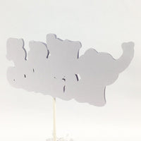 It's a Girl Elephant Centerpiece Sticks - Light Teal, Silver